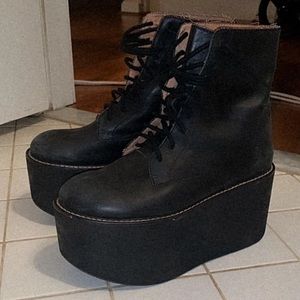 Black platform shoes